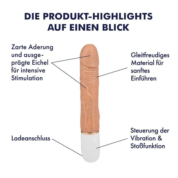 Realistischer Vibrator mit Stofunktion, 25,5 cm natur-hell online kaufen Realistischer Vibrator mit Stofunktion, 25,5 cm natur-hell online kaufen