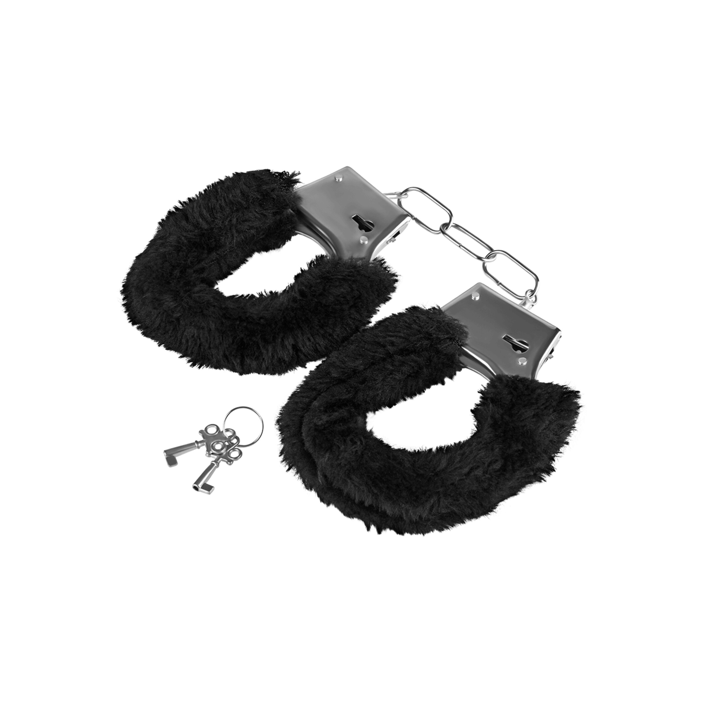 menottes-métalliques-avec-fourrure-Argent-Noir-4