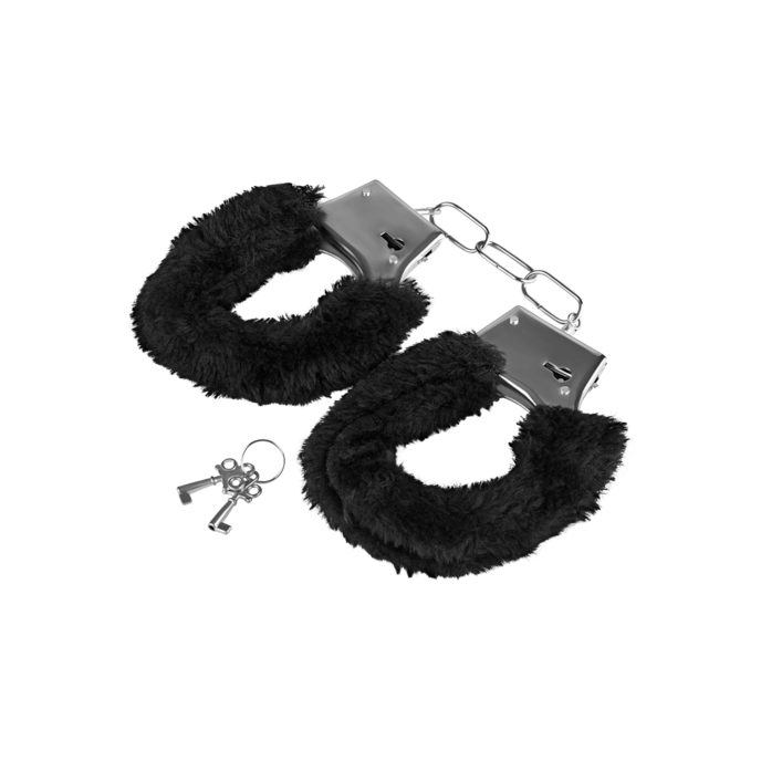 menottes-métalliques-avec-fourrure-Argent-Noir-4