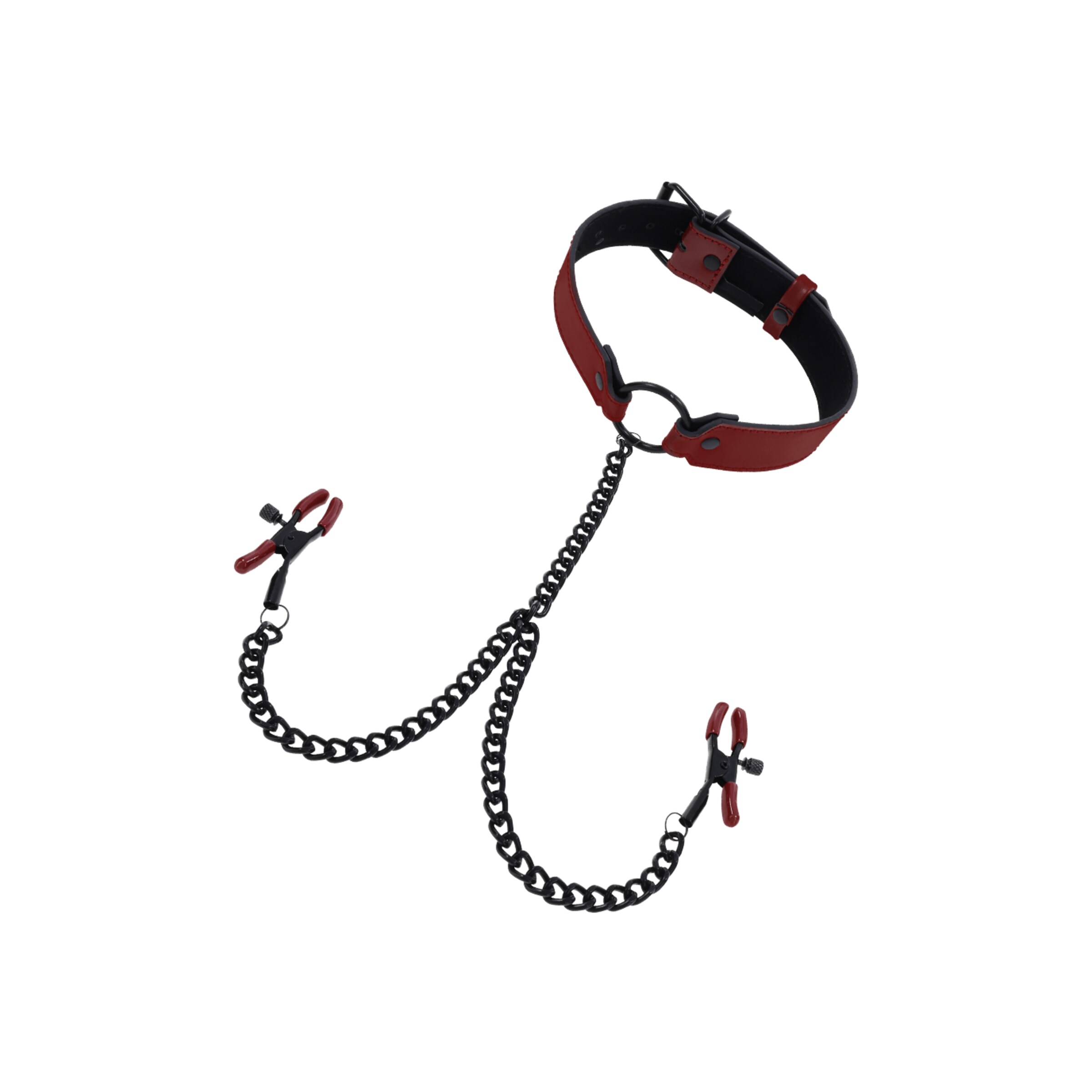 saffron-collar-with-nipple-clamps-Rood-Zwart-1