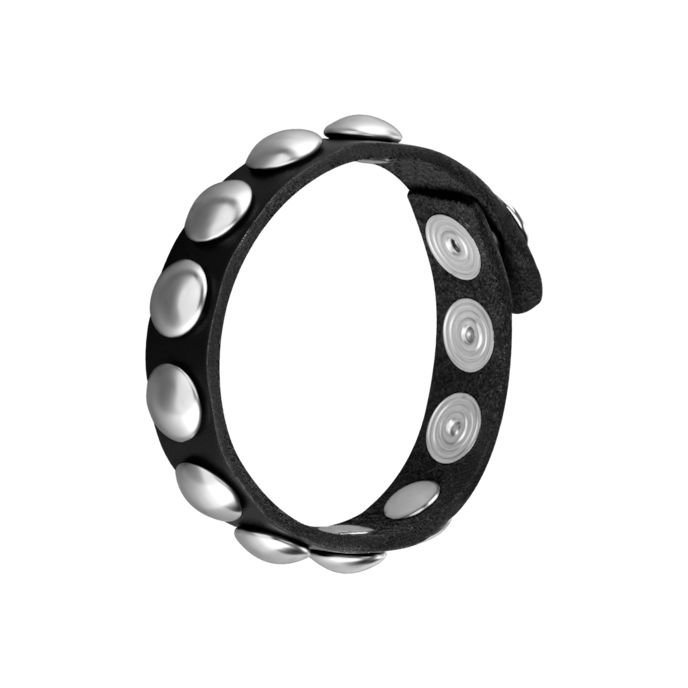 sangle-pénienne-en-cuir-avec-rivets-Argent-Noir-1