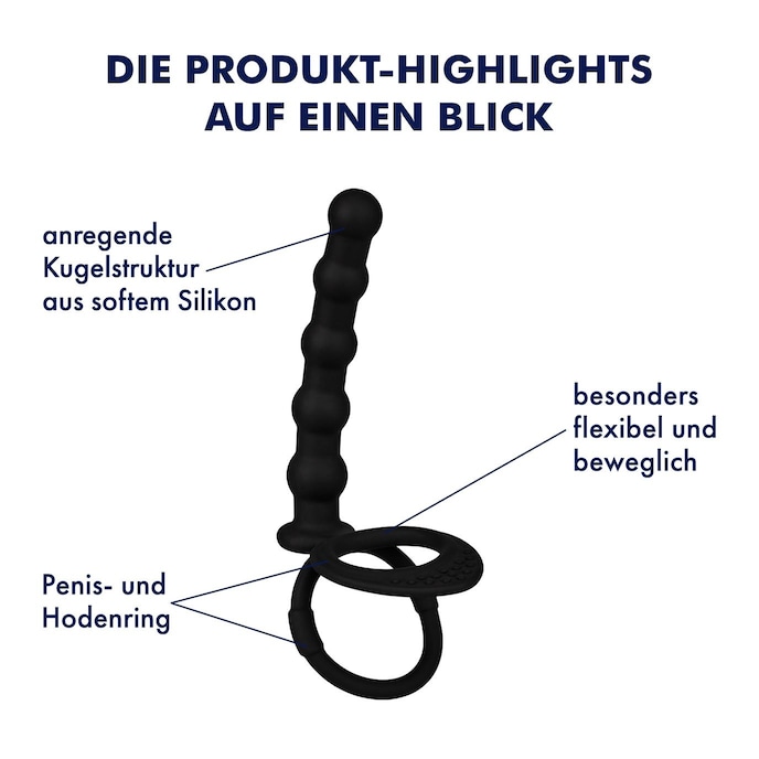 Analkugeln Analkette mit Penis- und Hodering, 19 cm schwarz online kaufen Analkugeln Analkette mit Penis- und Hodering, 19 cm schwarz online kaufen