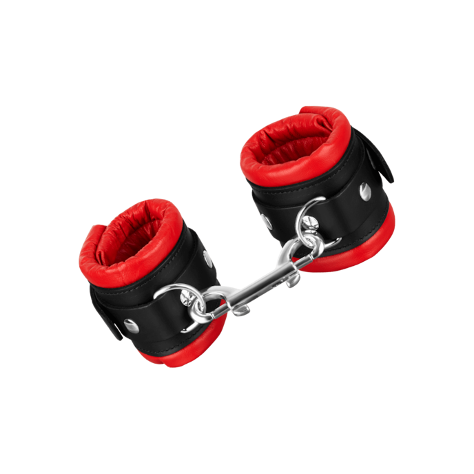 menottes-rembourrées-Noir-Rouge-1