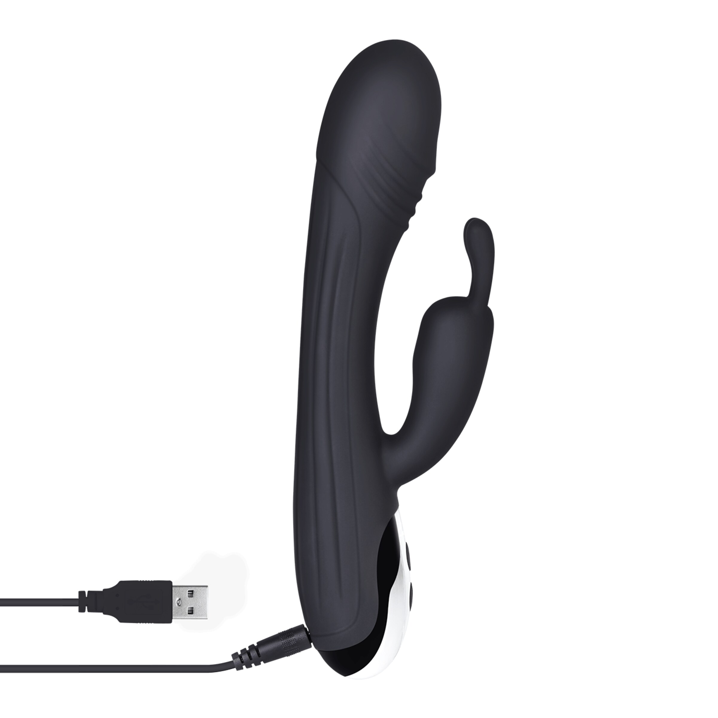 rabbit-van-siliconen-21-cm-Zilver-Zwart-8