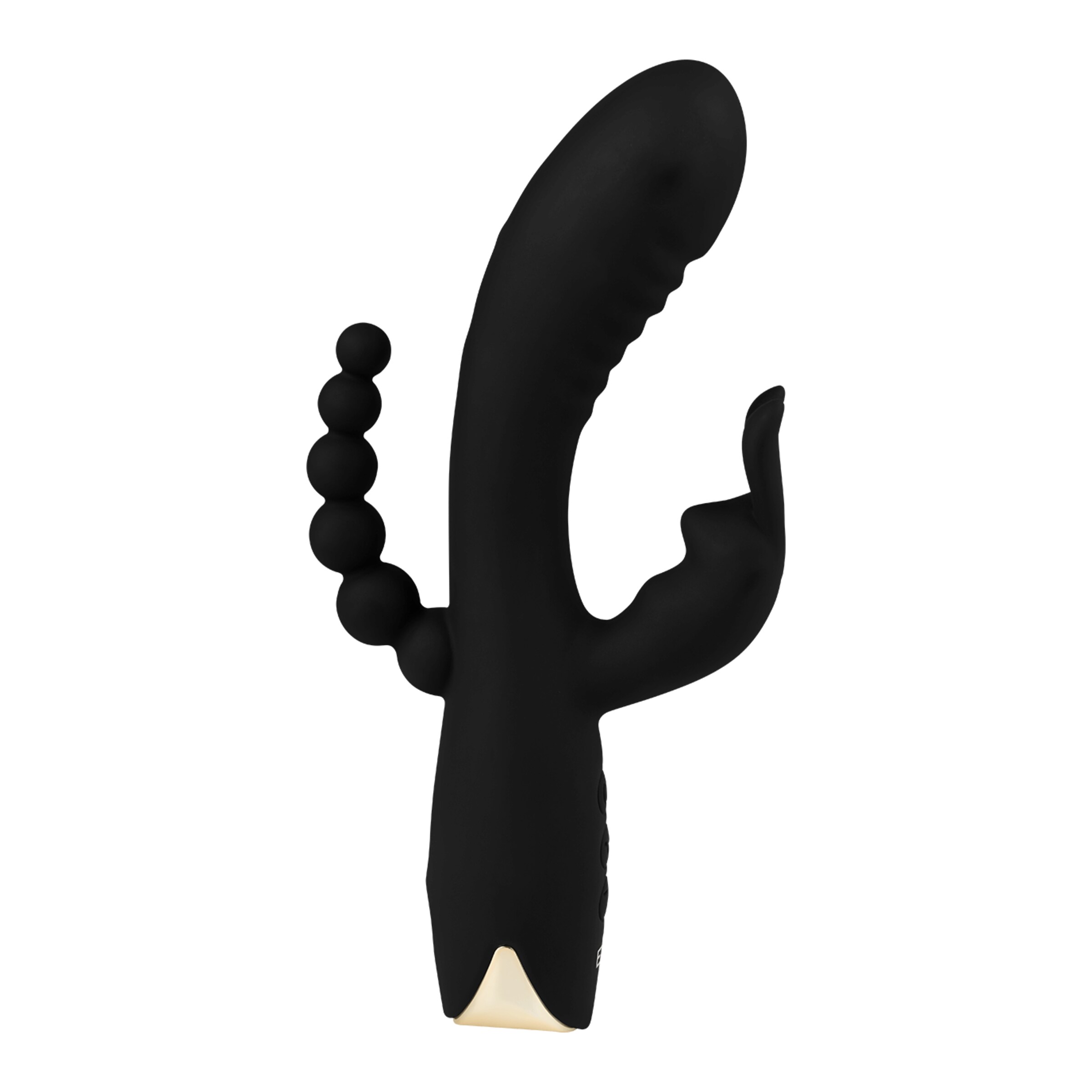 3-in-1-konijnenvibrator-van-siliconen-21-5-cm-Goud-Zwart-2