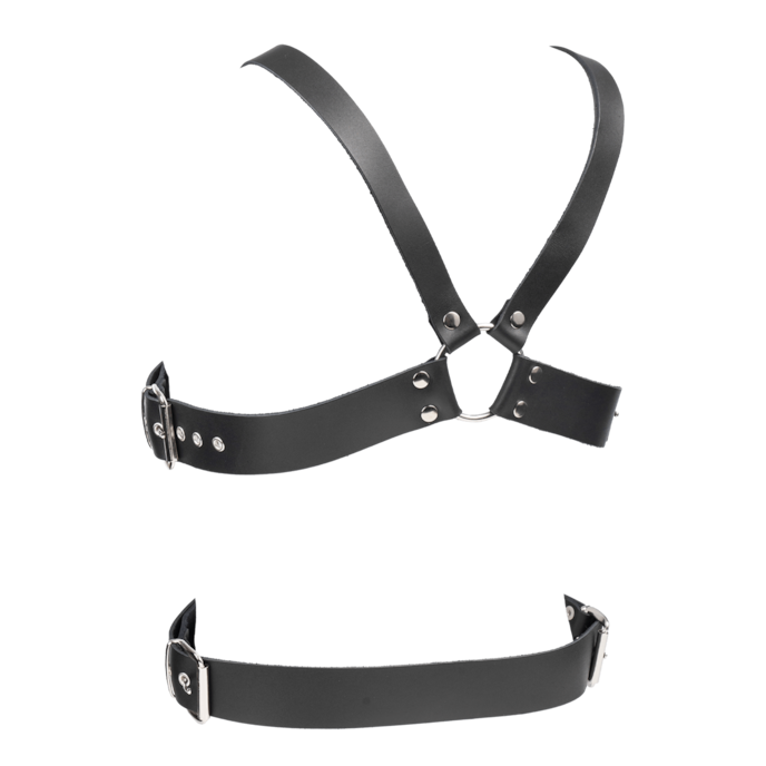 harnais-en-cuir-avec-boucles-Argent-Noir-2