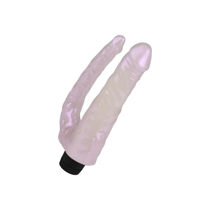 dubbele-vibrator-in-parelmoerlook-21-cm-Wit-1
