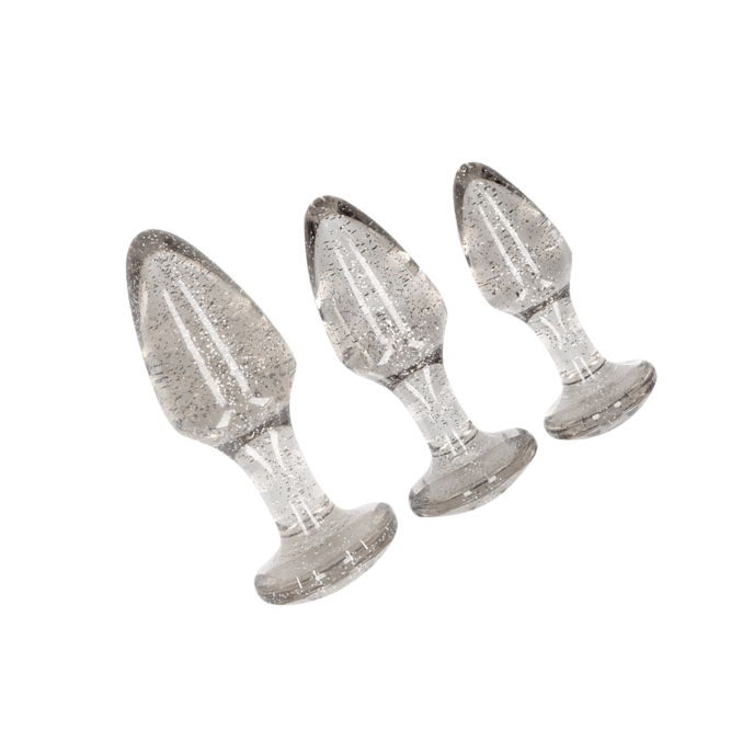 glitter-butt-plug-set-3-delig-Zilver-1