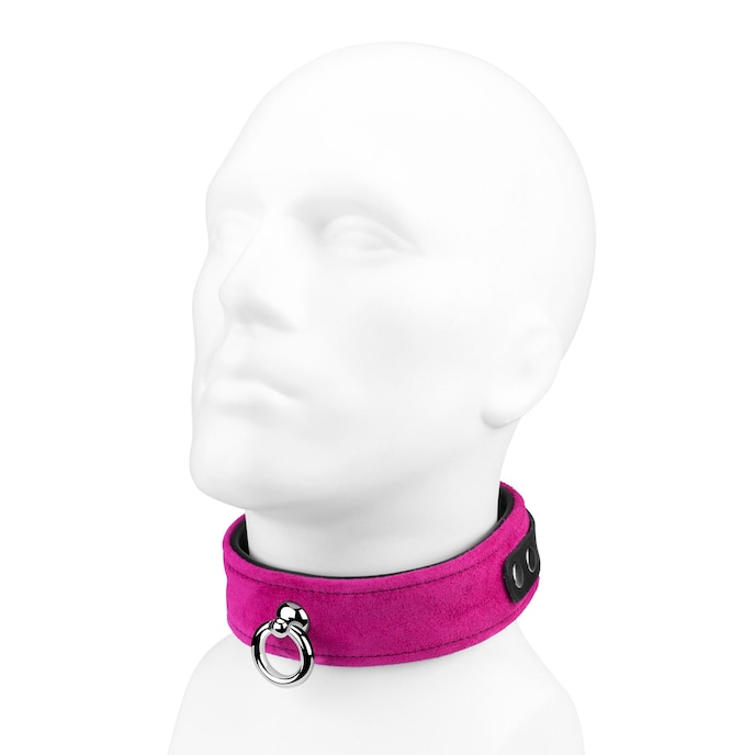 collier-en-cuir-avec-grand-anneau-en-o-Noir-Rose-1