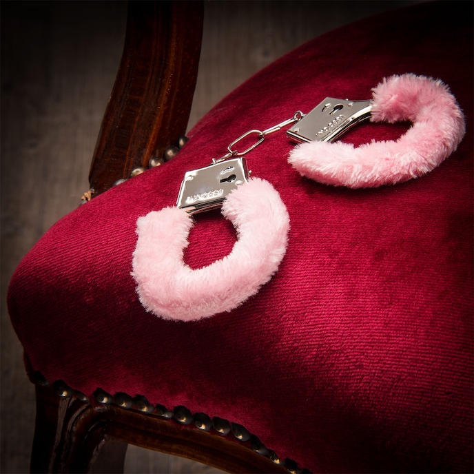 metall-handschellen-mit-plüsch-Rosa-Silber-2