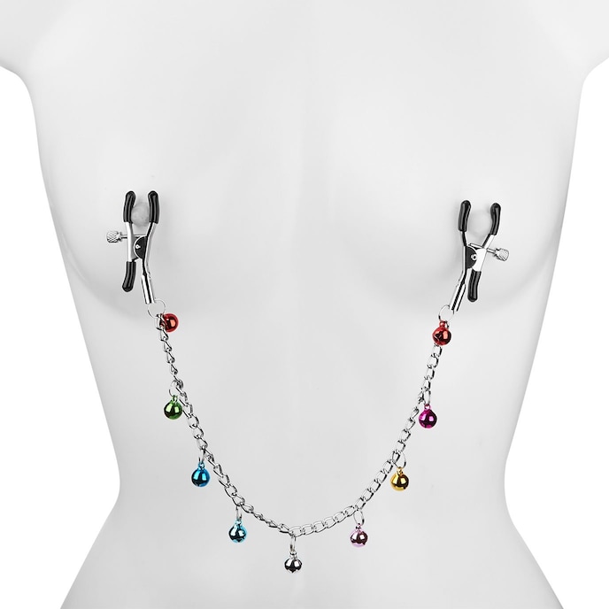 pinces-à-tétons-avec-clochettes-Argent-Multicolore-Noir-3