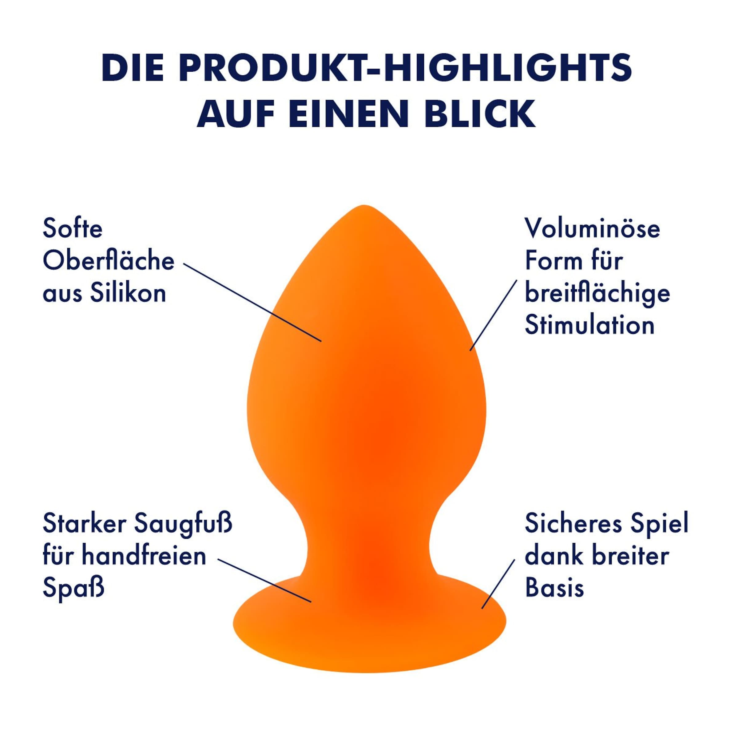Analplug Analdildo aus Silikon, 8 cm neon-orange ❤️ online kaufen
