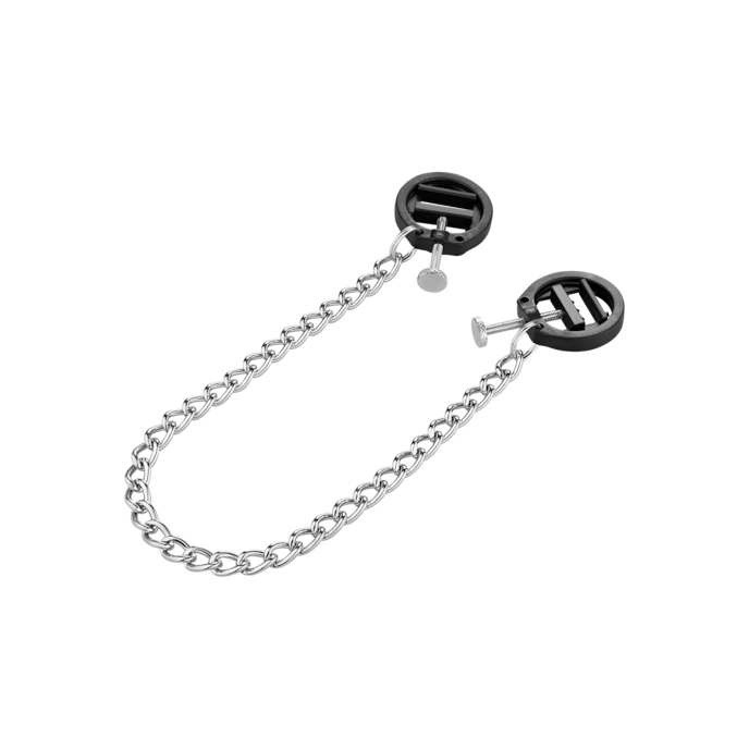 nippelklemmen-met-ketting-Schwarz-Silber-1