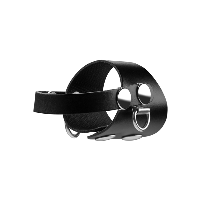 eikelmanchet-met-riemen-Zwart-3