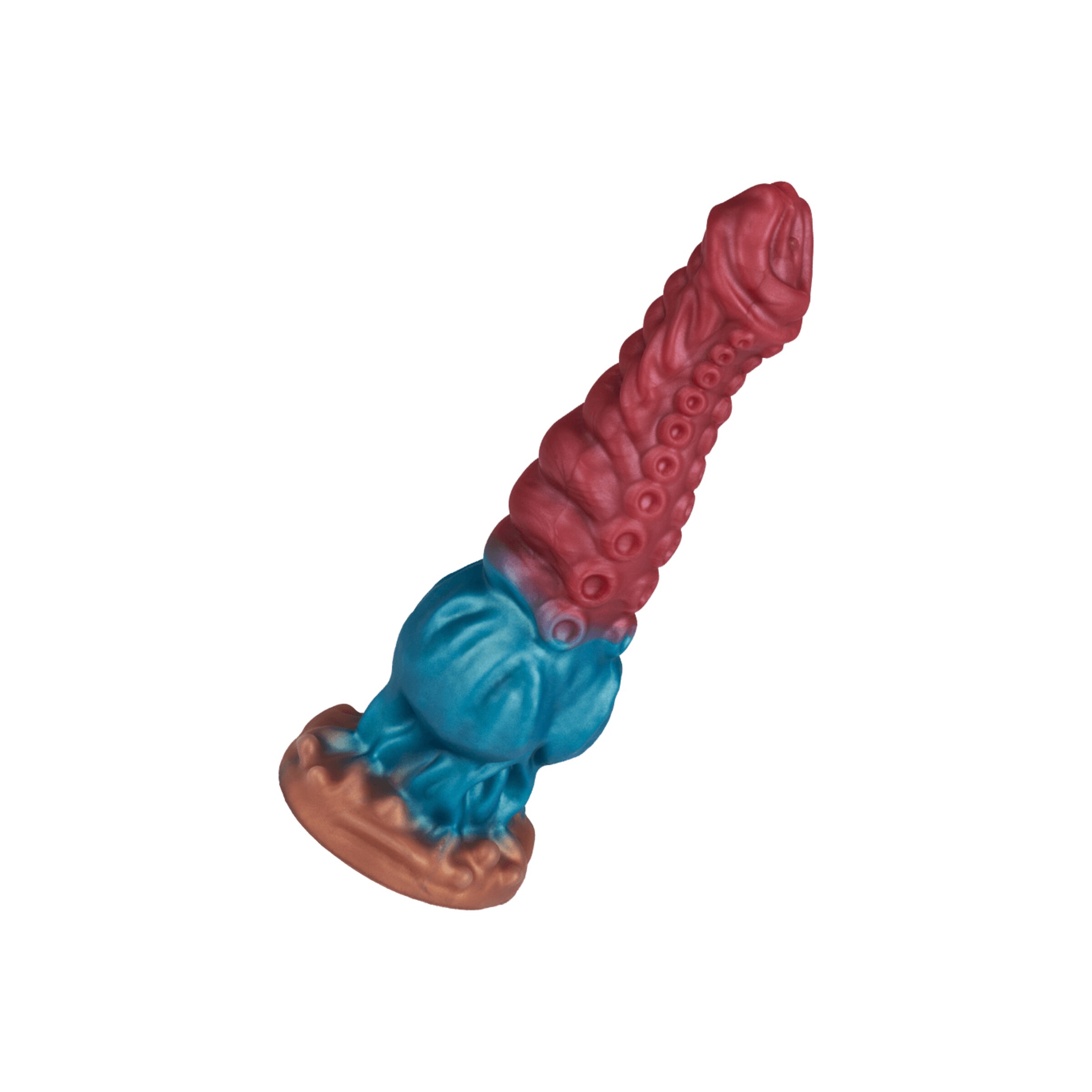 tentakel-dildo-met-opvallende-structuur-24-cm-Blauw-Goud-Rood-1