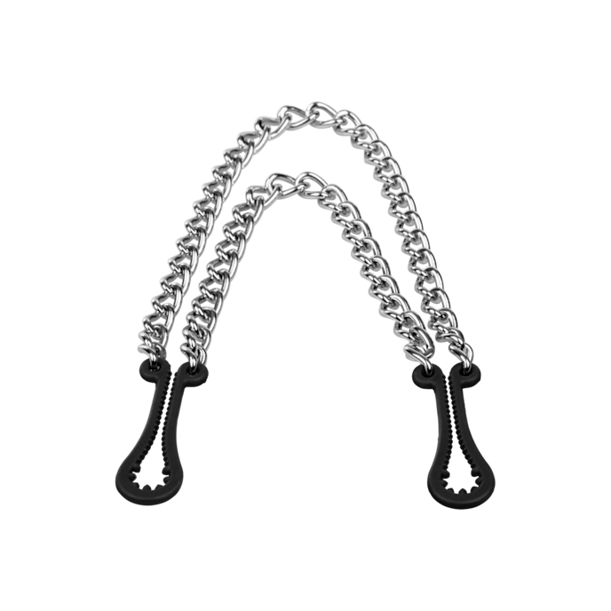 tepelklemmen-met-dubbele-ketting-Schwarz-Silber-3