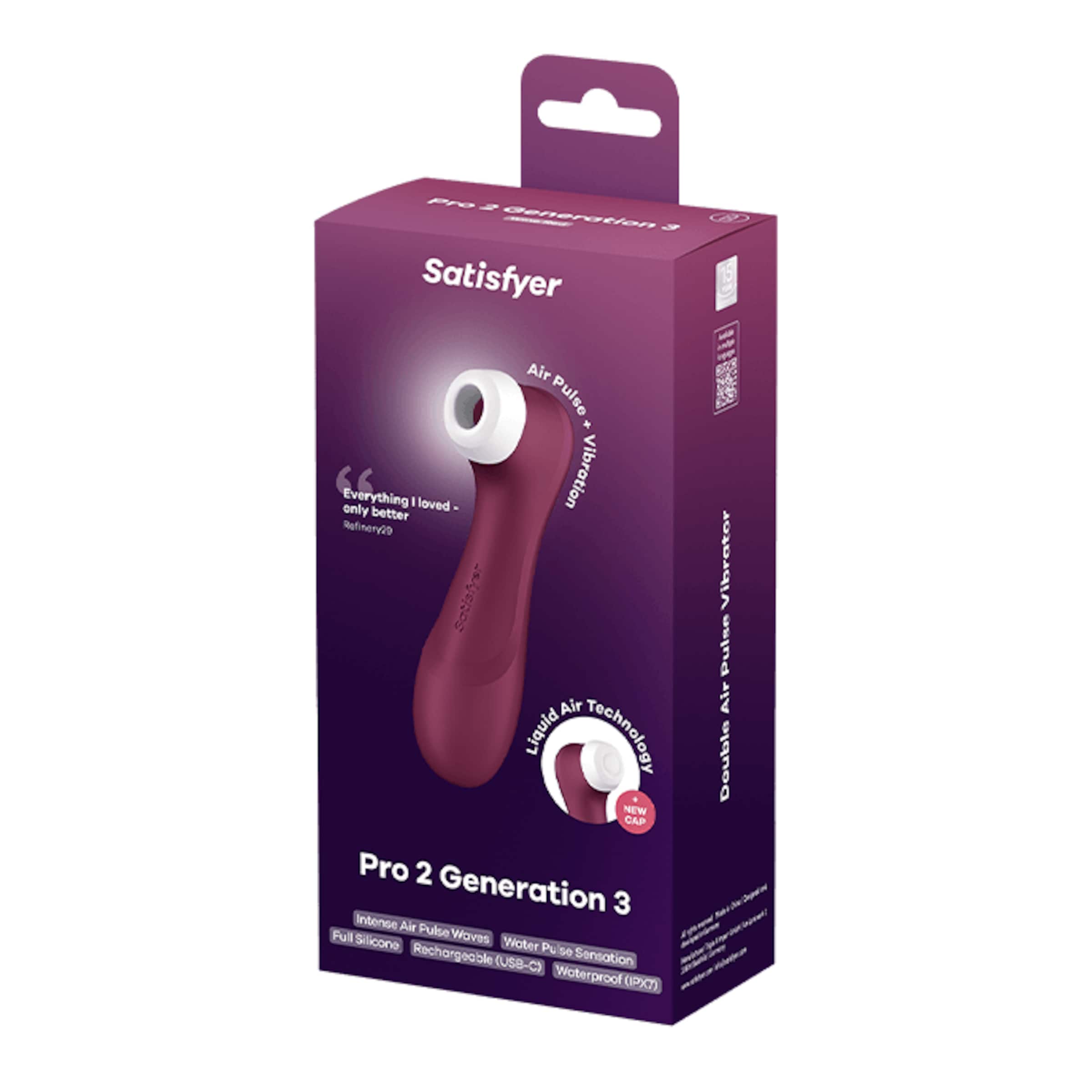 Druckwellenvibrator Satisfyer 'Pro 2 Generation 3', 16,5 cm bordeaux ❤️  online kaufen