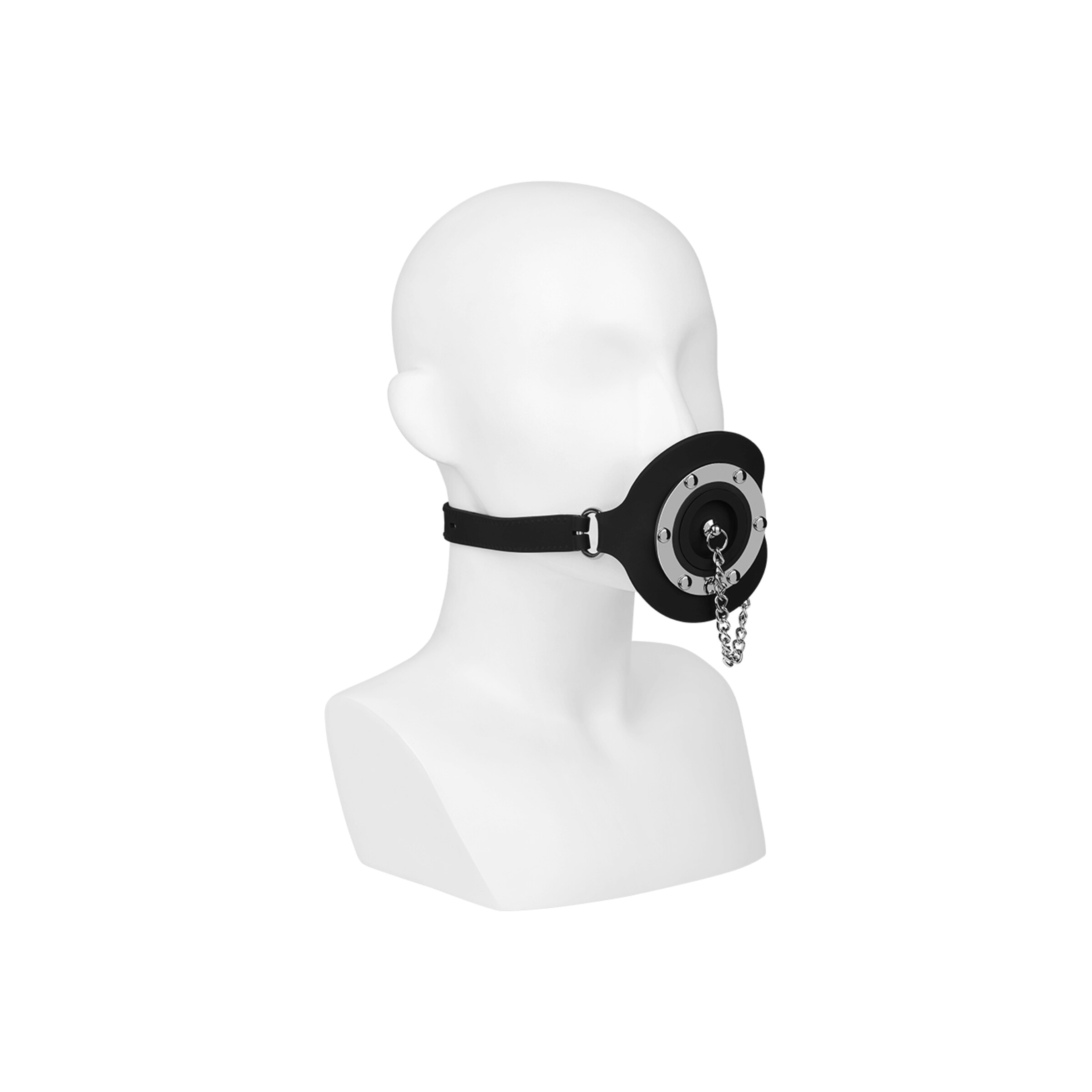 anneau-de-bâillon-avec-bouchon-Argent-Noir-5