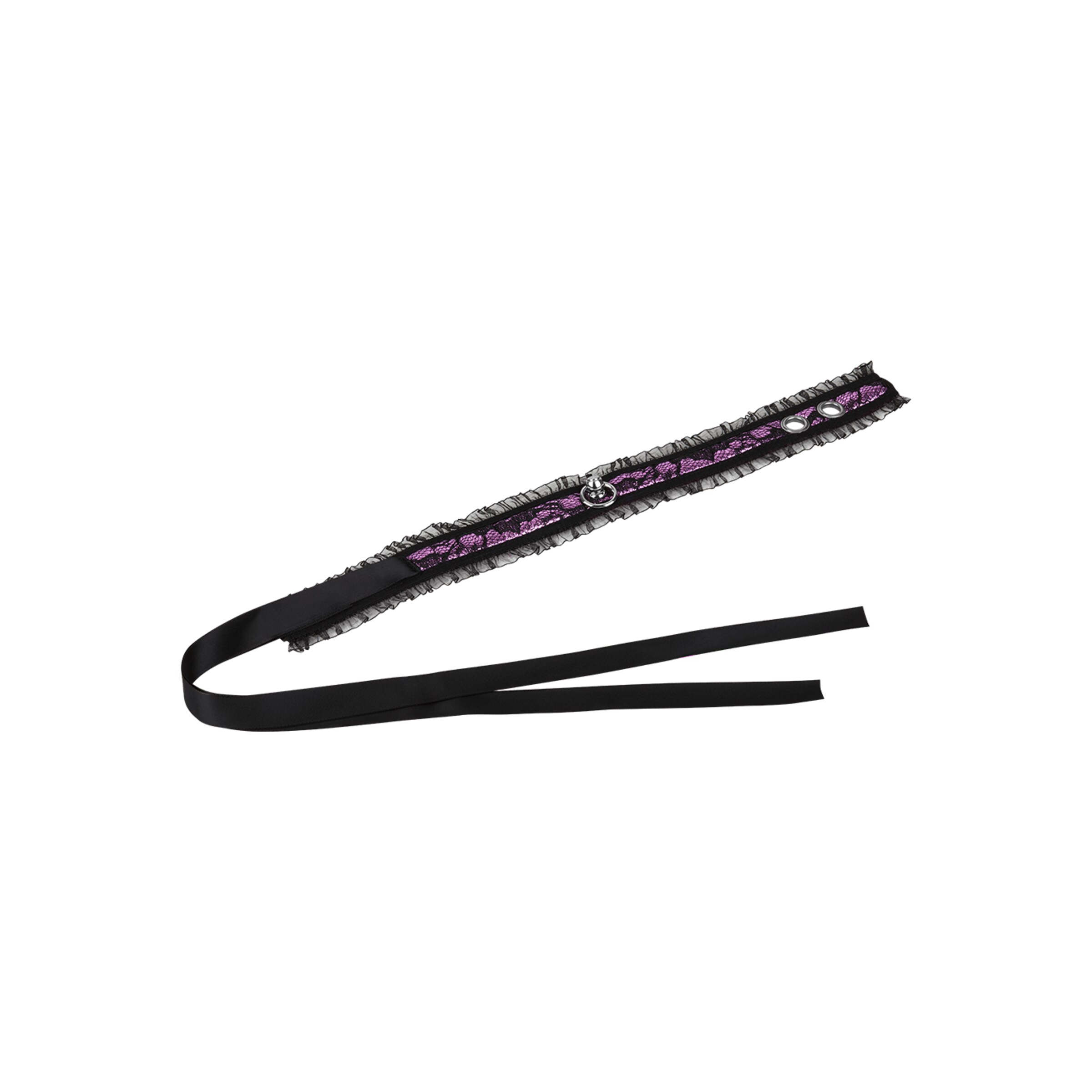 speelse-halsband-met-o-ring-Paars-Zwart-5