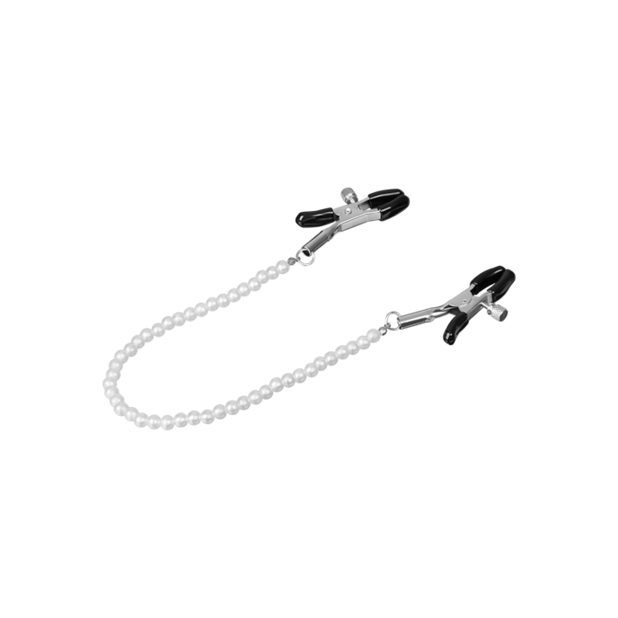 pinces-à-tétons-avec-perles-Argent-Blanc-Noir-2