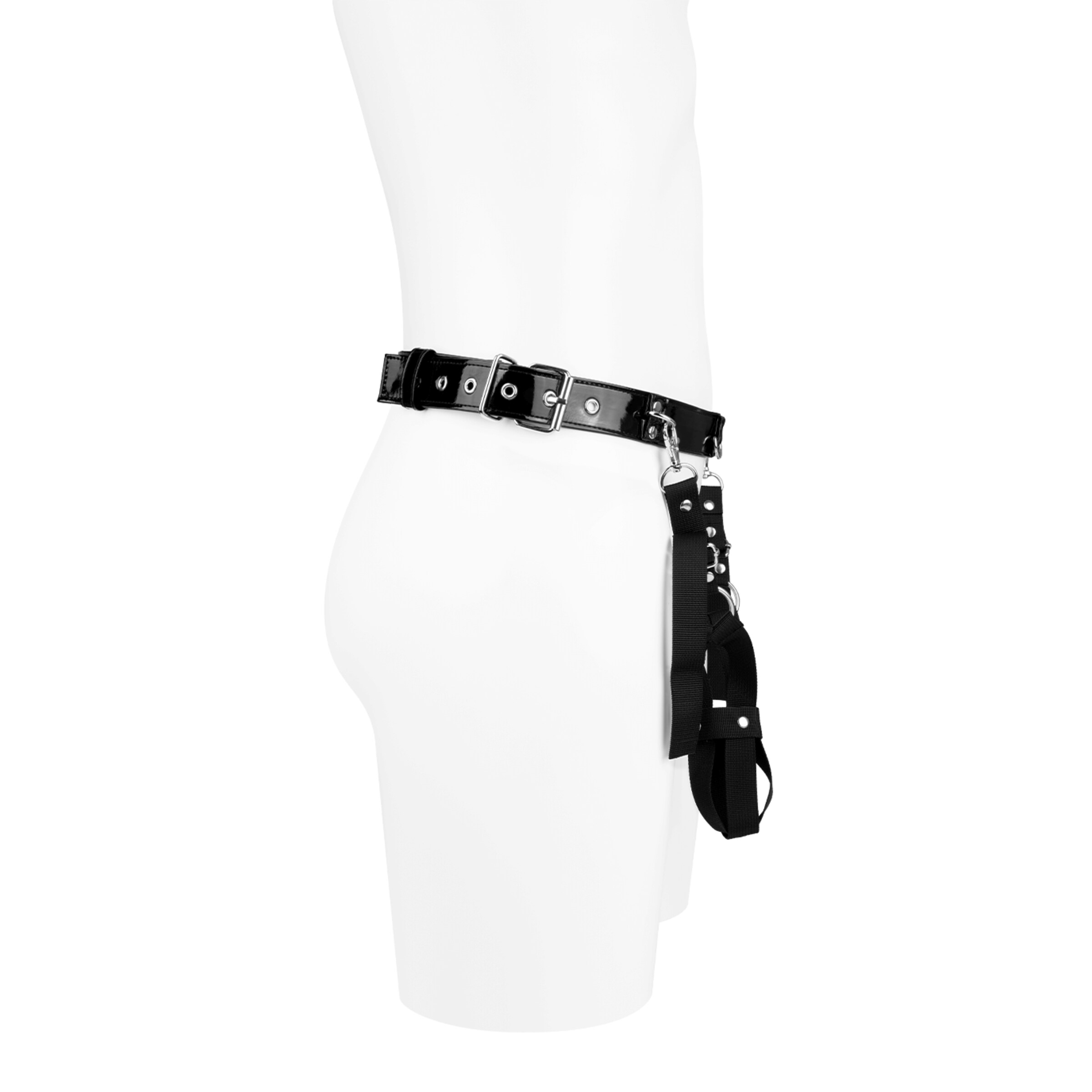 riem-in-laklook-met-afneembare-peniskooien-Zwart-2