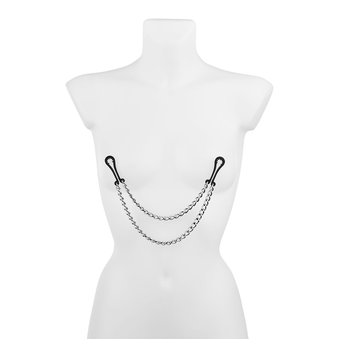 tepelklemmen-met-dubbele-ketting-Schwarz-Silber-2