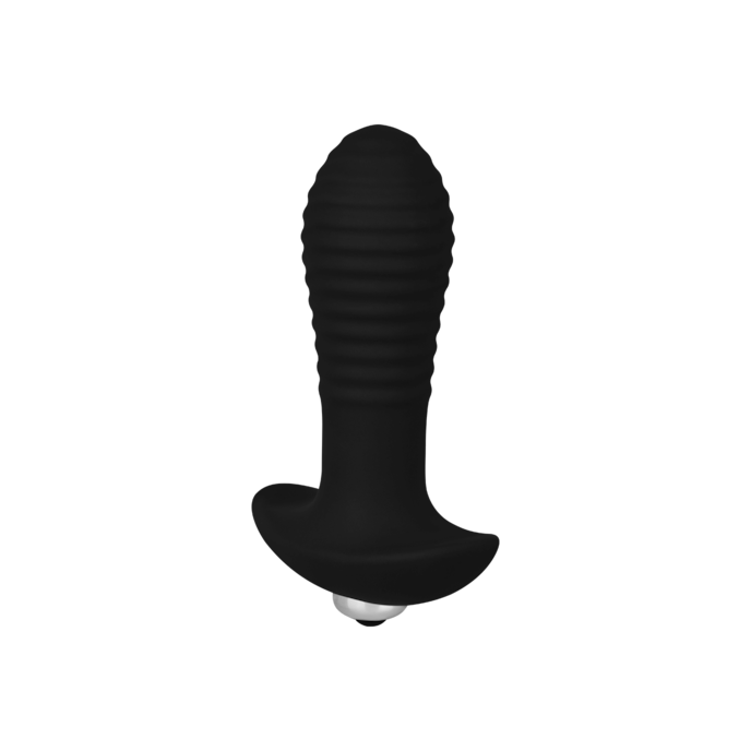 plug-anal-rainuré-en-silicone-10-2-cm-Argent-Noir-3