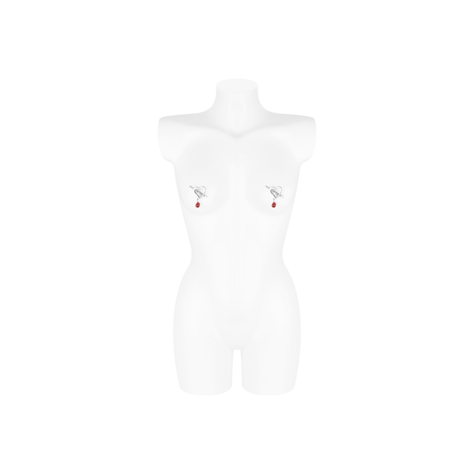 hartvormige-tepelklemmen-Rood-Zilver-1