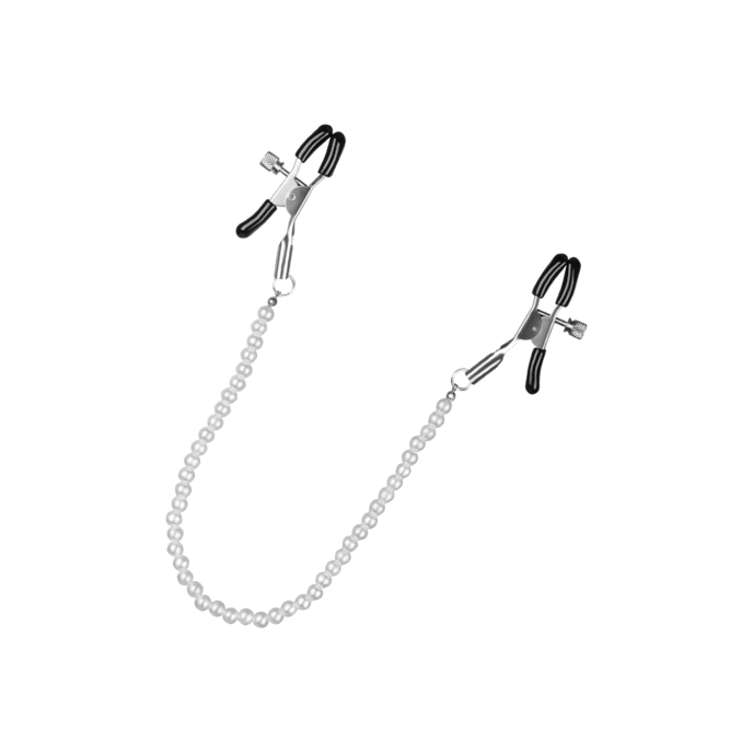 pinces-à-tétons-avec-perles-Argent-Blanc-Noir-1