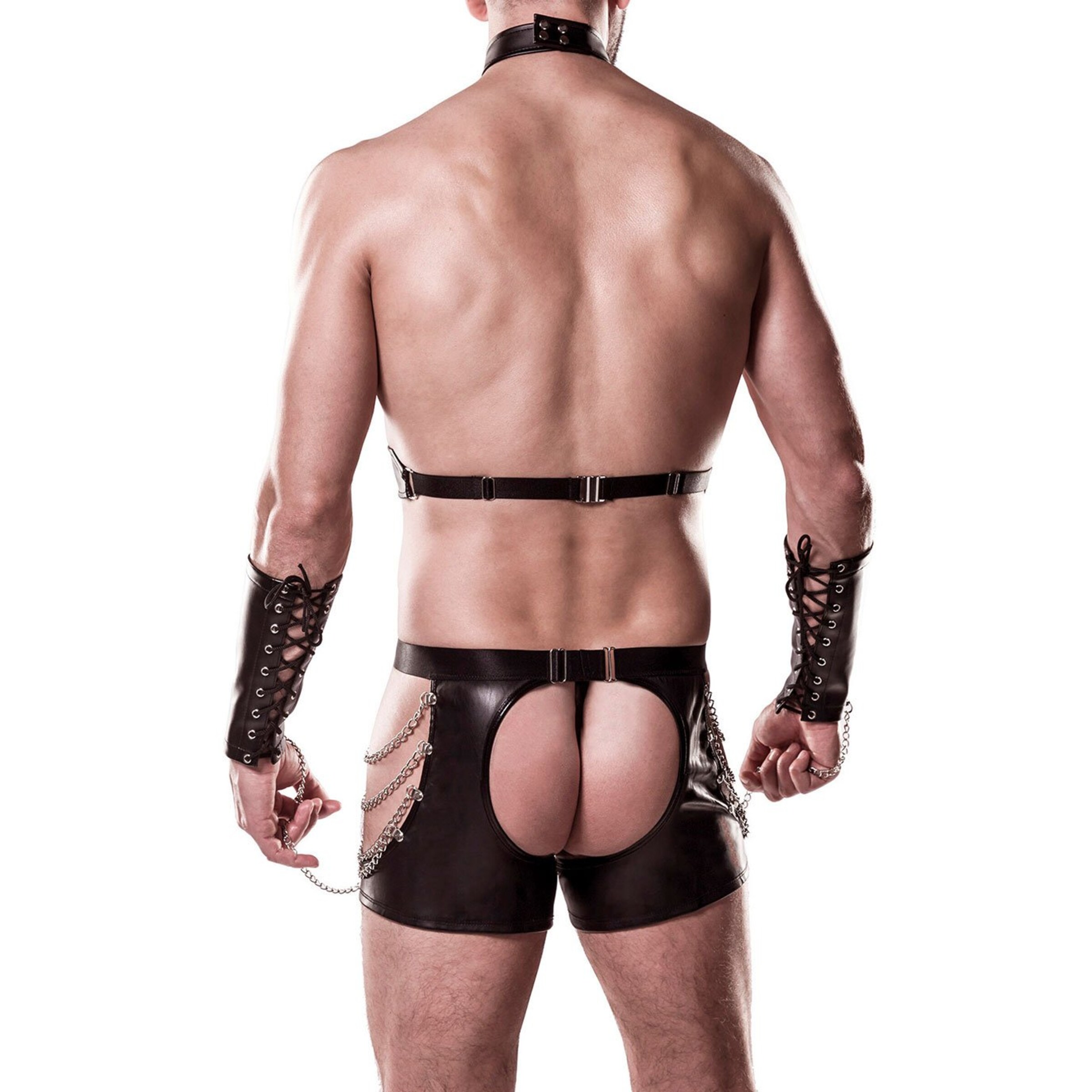 ensemble-de-harnais-en-wetlook-4[nbhy]-pièces-Noir-2