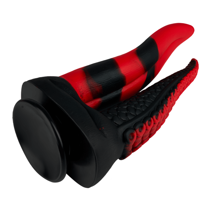 verspielter-tentakel-doppeldildo-mit-saugfuß-24-5-cm-Rot-Schwarz-5