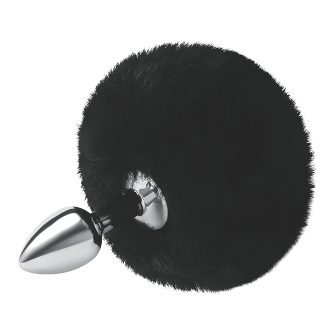 fluffy-bunny-tail---metal-butt-plug-12-cm-Argent-Noir-2