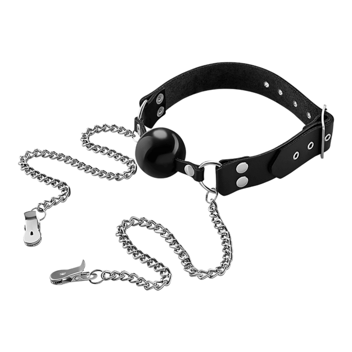 knevelbal-met-tepelklemmen-Schwarz-Silber-1