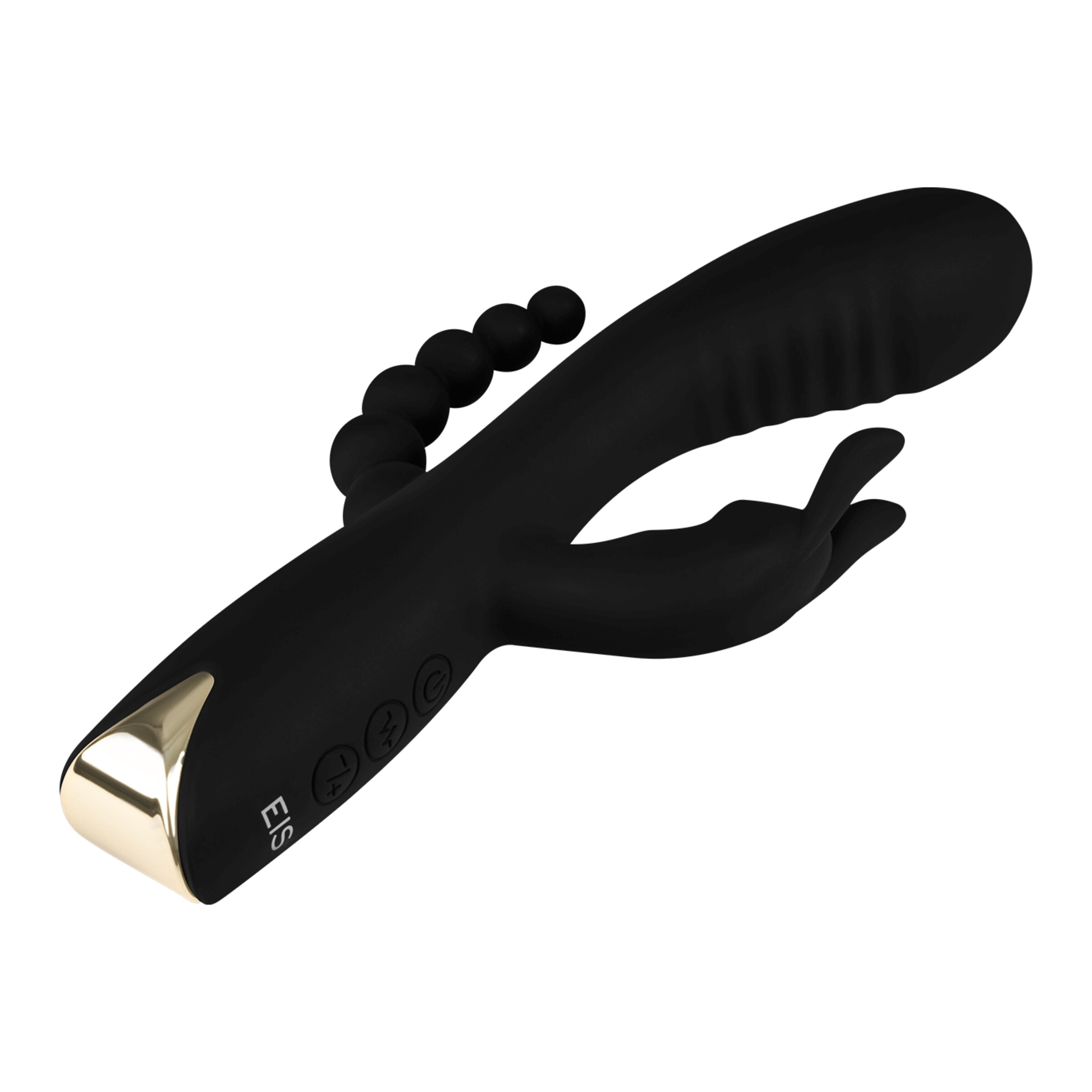 3-in-1-konijnenvibrator-van-siliconen-21-5-cm-Goud-Zwart-6