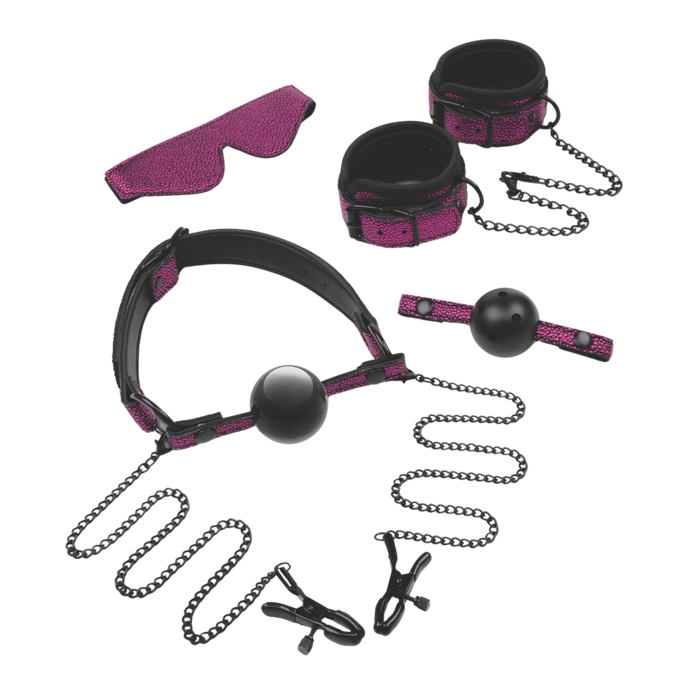 dragons-lair---bondage-set-5-pièces-Noir-Violet-1