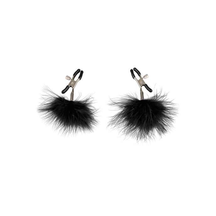 pinces-à-tétons-avec-pompons-Argent-Noir-2