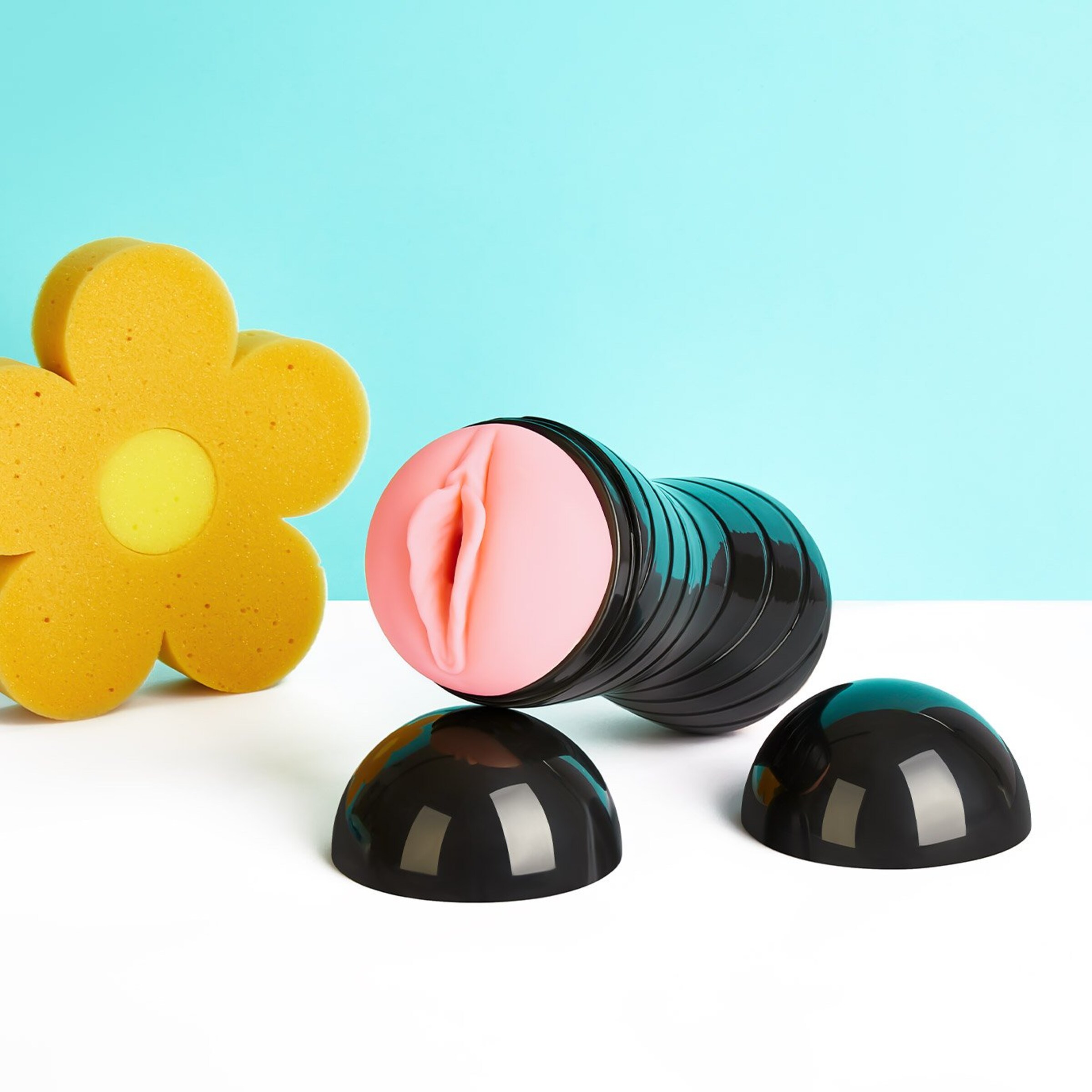 masturbateur-double-face-20-cm-Naturel clair-Noir-2