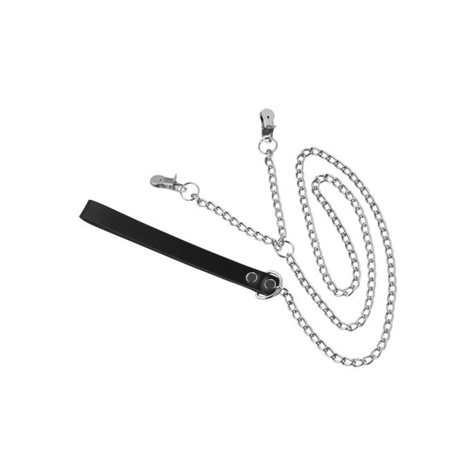 laisse-avec-pinces-à-lèvres-Argent-Noir-1