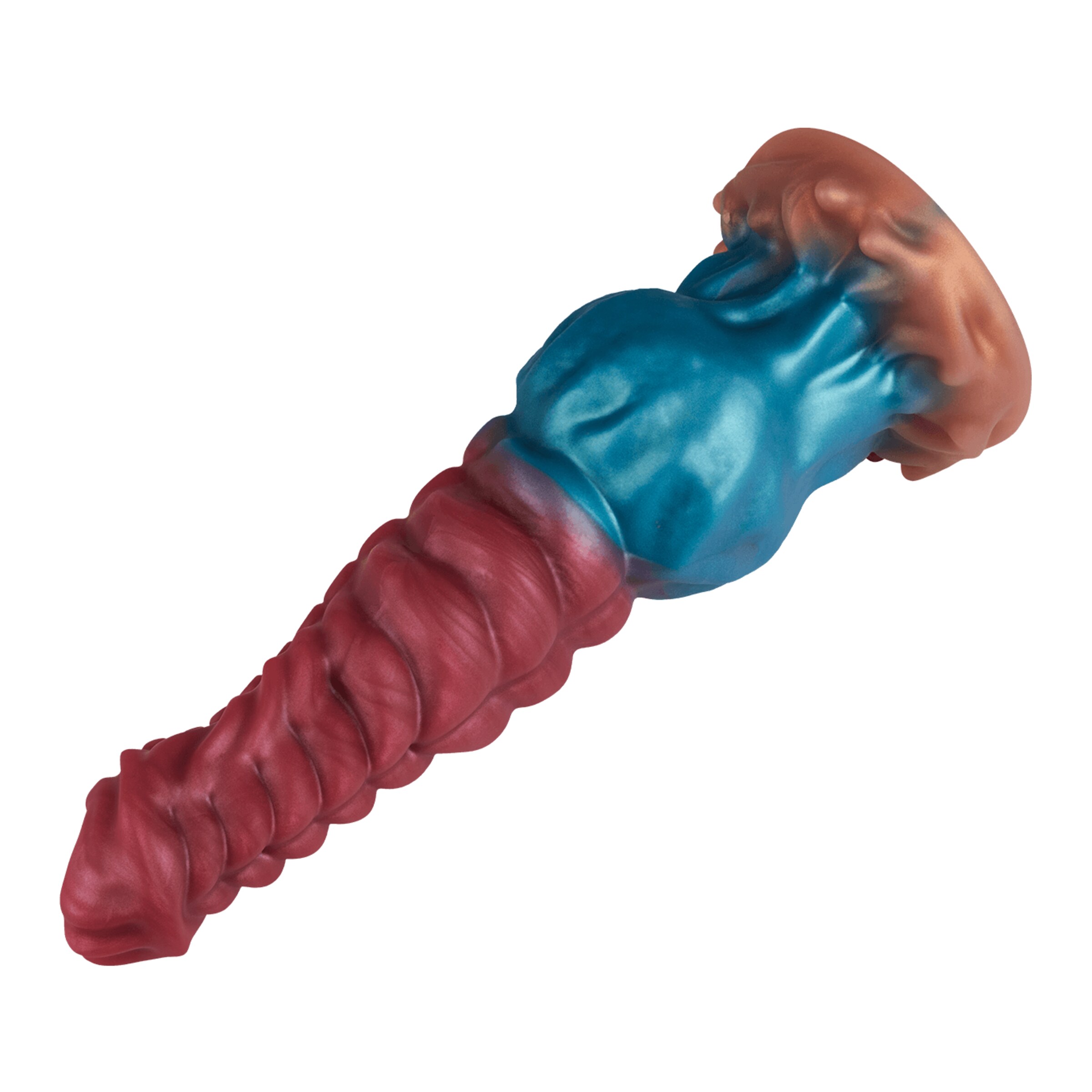 tentakel-dildo-met-opvallende-structuur-24-cm-Blauw-Goud-Rood-6