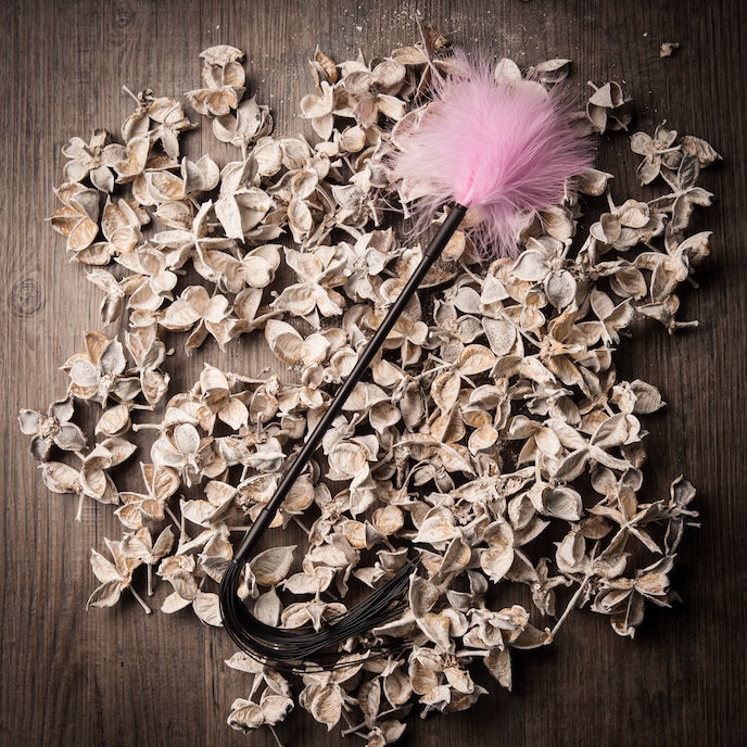 federkitzler-mit-gummipeitsche-Rosa-Schwarz-2