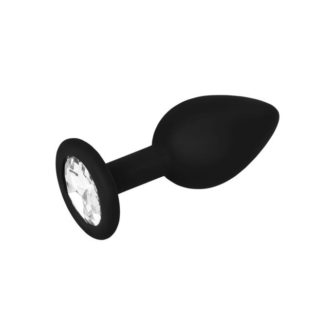 plug-anal-en-silicone-avec-cristal-s-7-cm-Noir-Transparent-3