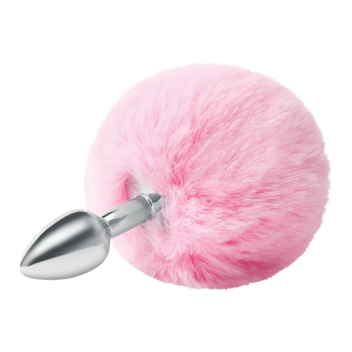 fluffy-bunny-tail---metal-butt-plug-12-cm-Argent-Rose-2