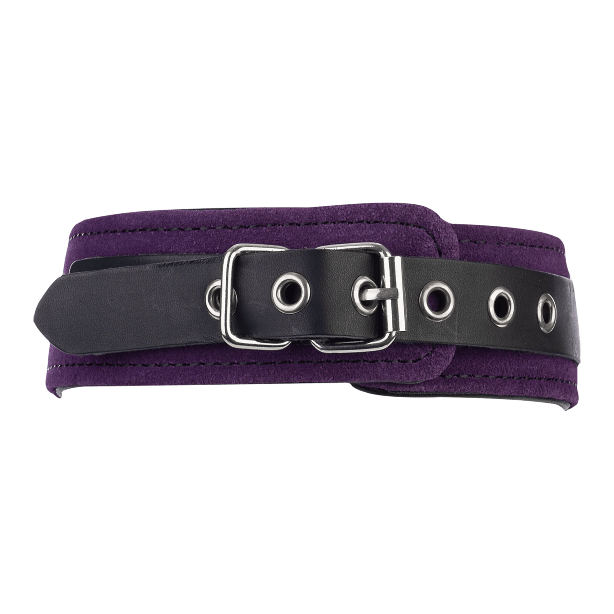 collier-en-cuir-avec-o-ring-Noir-Violet-2