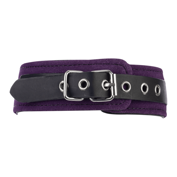 collier-en-cuir-avec-o-ring-Noir-Violet-2