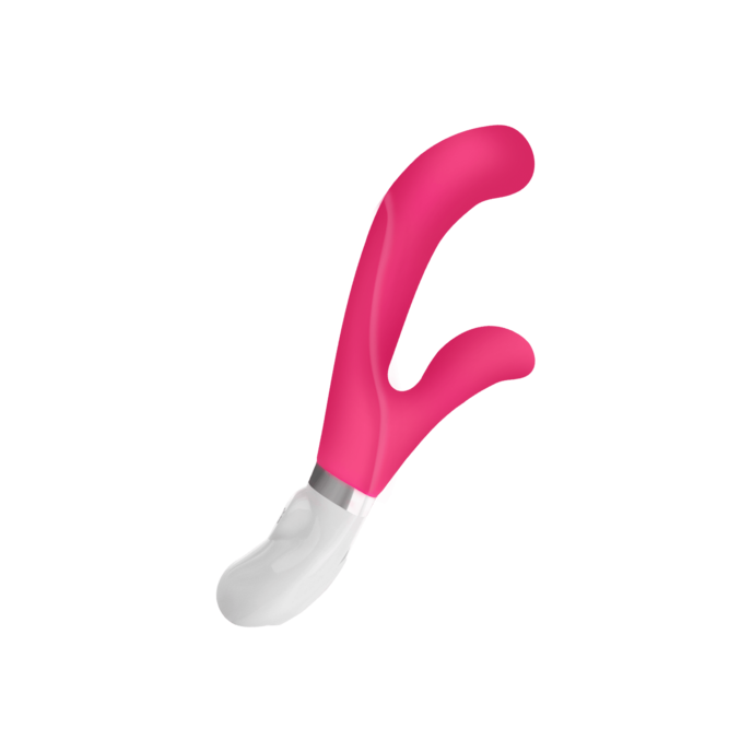 oplaadbare-design-rabbit-van-siliconen-20-5-cm-Pink-Weiß-1