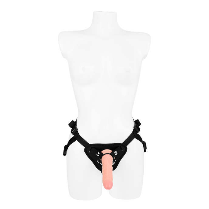 strap-on-harnas-met-natuurgetrouwe-dildo-20-5-cm-Natuurlijk licht-Zwart-4