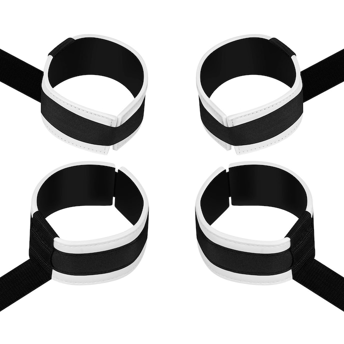 bed-restraints-with-adjustable-cuffs-Wit-Zwart-1