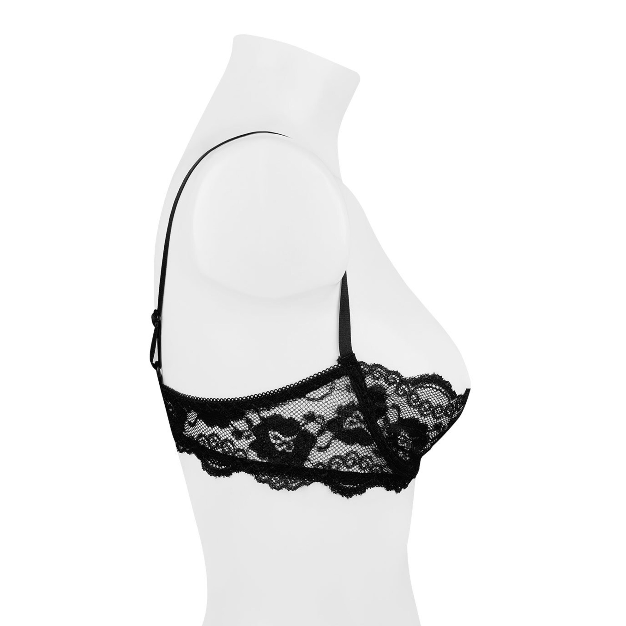 soutien-gorge-hy]-relevé-avec-dentelle-hy]fleurie-1/2-coupe-Noir-2