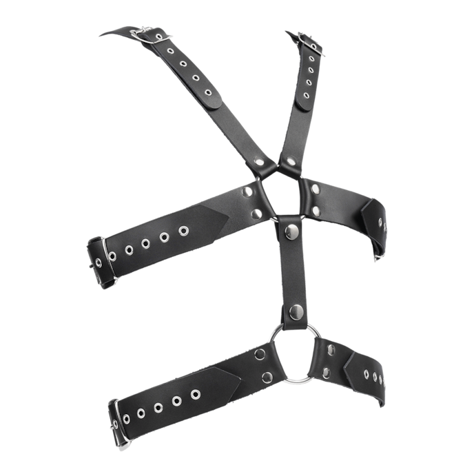 harnais-en-cuir-avec-boucles-Argent-Noir-1