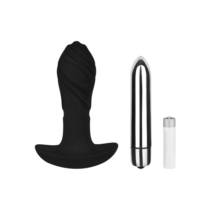 plug-anal-conique-en-silicone-10-1-cm-Argent-Noir-1